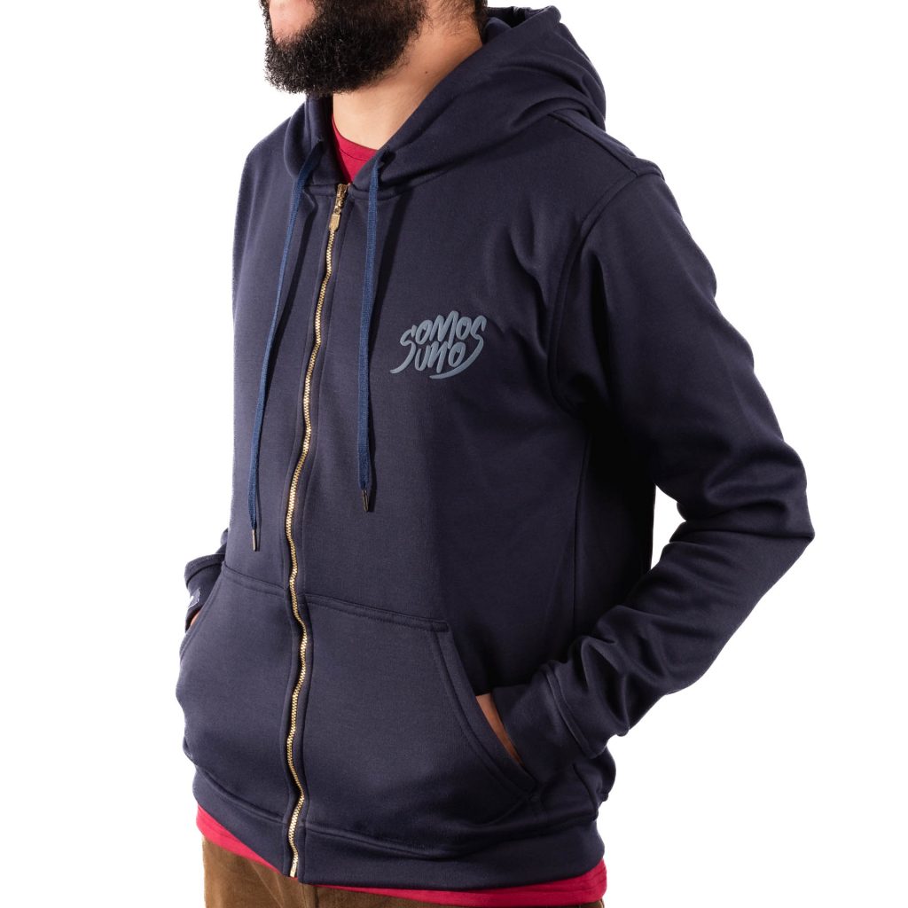 Buzo azul unisex con cierre “Somos Uno” – Tienda UTP