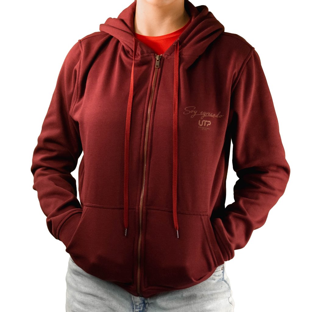 Buzo vinotinto unisex con cierre “Soy egresado” – Tienda UTP