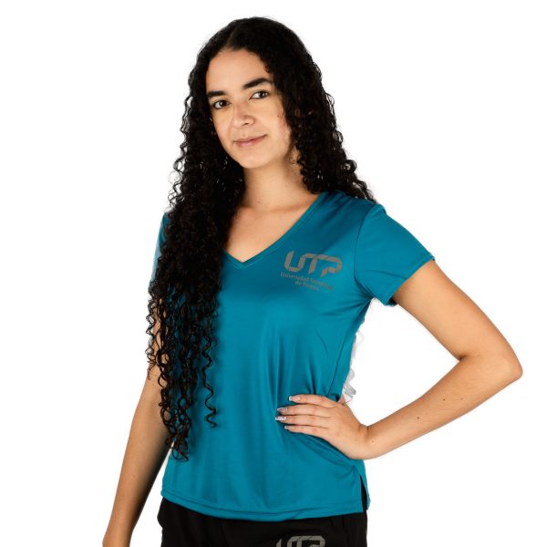 Camiseta Deportiva Cian-Mujer
