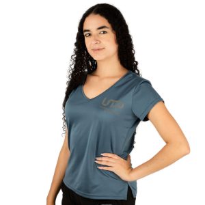 Camiseta Deportiva Gris Plomo-Mujer