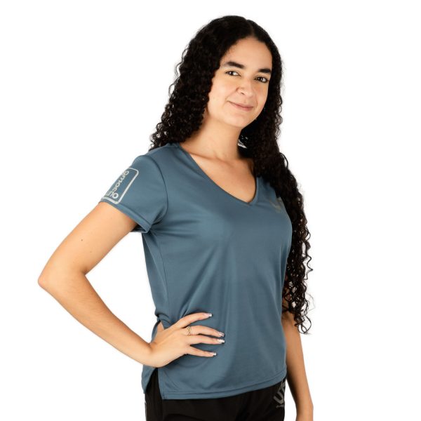 Camiseta Deportiva Gris Plomo-Mujer - Imagen 2