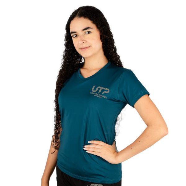 Camiseta Deportiva Azul Petroleo-Mujer