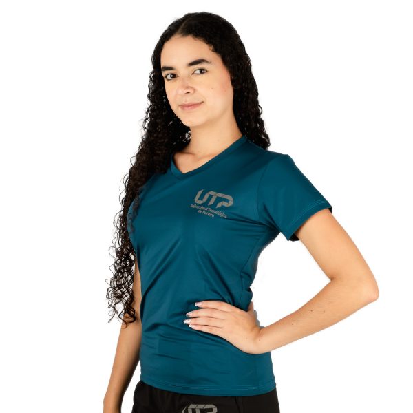 Camiseta Deportiva Azul Petroleo-Mujer - Imagen 3