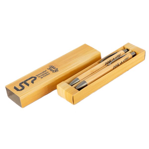 Estuche Bolígrafo y Portaminas - Bambú - Imagen 2