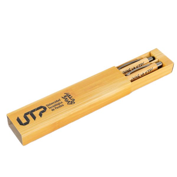 Estuche Bolígrafo y Portaminas - Bambú - Imagen 3